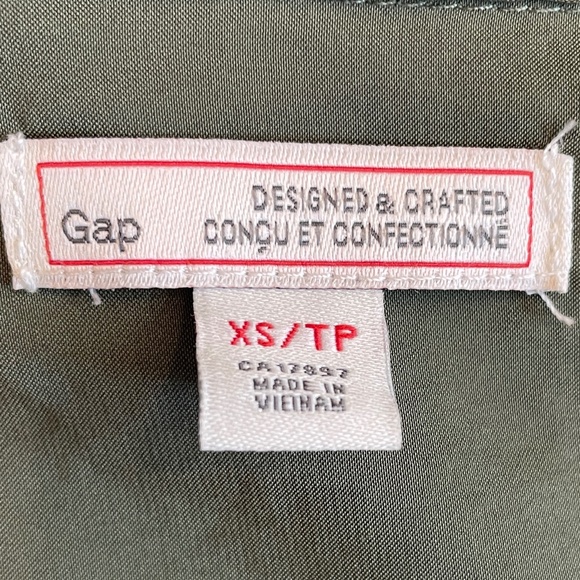 EUC Gap Silk-feel Button Down Blouse in Khaki Green Size XS - Picture 4 of 5